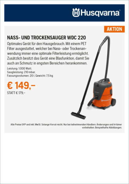 Hq Anzeigen Fr�hjahrsaktion 2021 2sp Rz Nass Und Trockensauger Wdc 220 Kopie