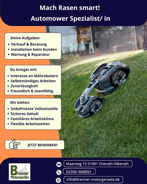 Brenner Motorgeraete Mitarbeiter Automower